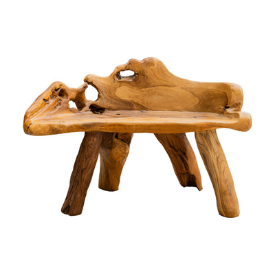 Ahvi Teak Wood Bench With Back Rest - 3.3 Feet