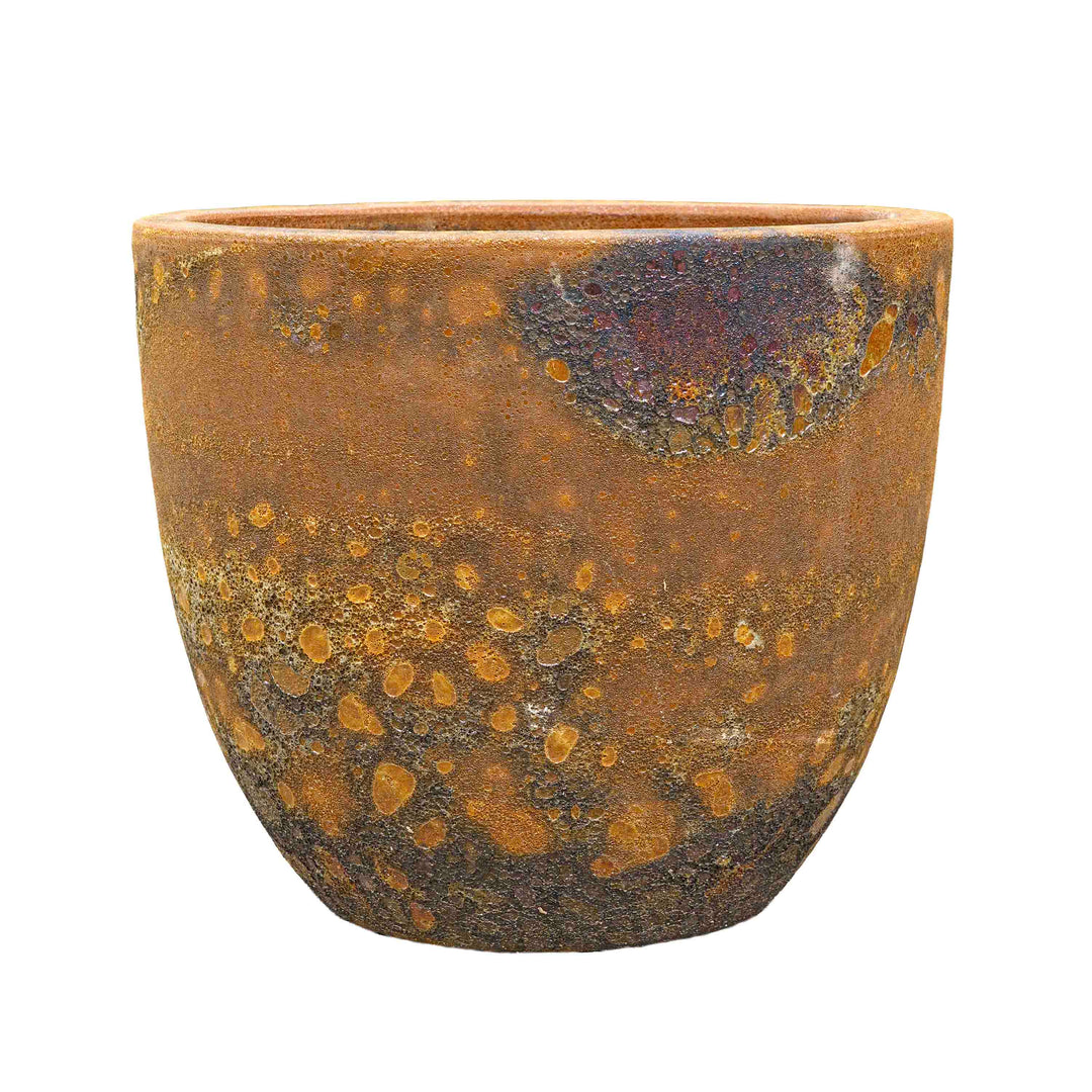 Earthy Brown Textured Ceramic Pot