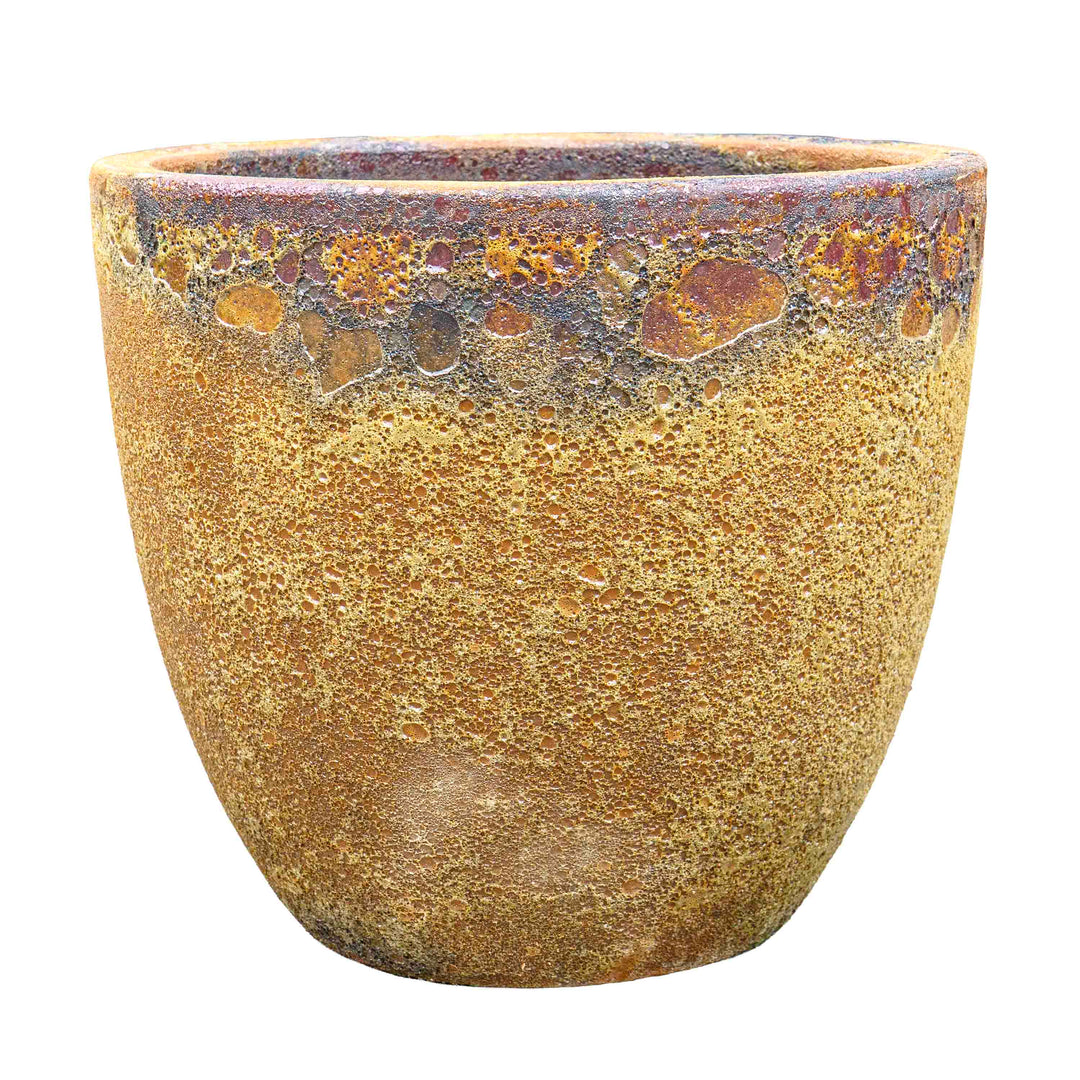 Earthy Brown Textured Ceramic Pot