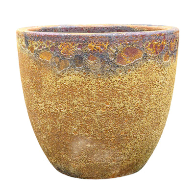 Earthy Brown Textured Ceramic Pot