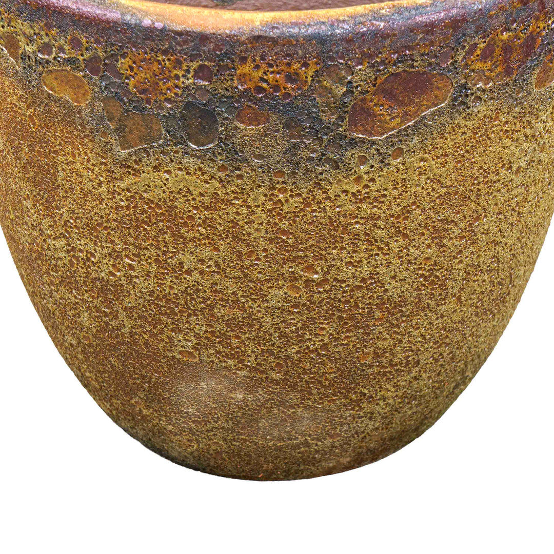 Earthy Brown Textured Ceramic Pot