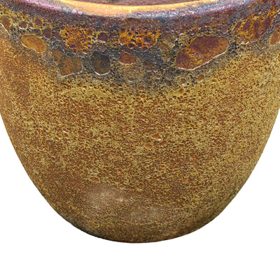 Earthy Brown Textured Ceramic Pot