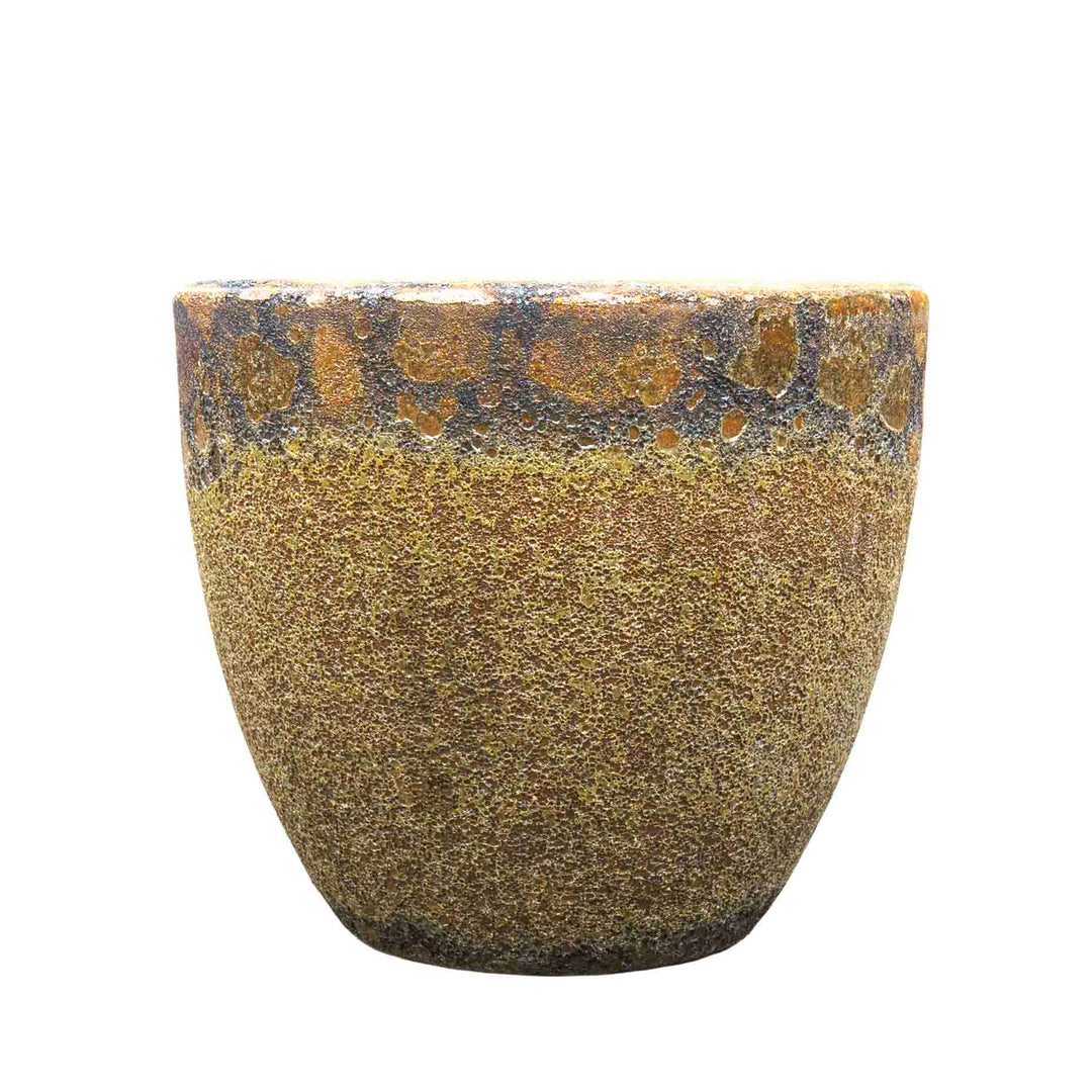 Earthy Brown Textured Ceramic Pot