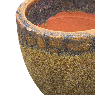 Earthy Brown Textured Ceramic Pot