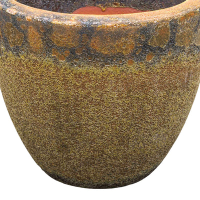 Earthy Brown Textured Ceramic Pot