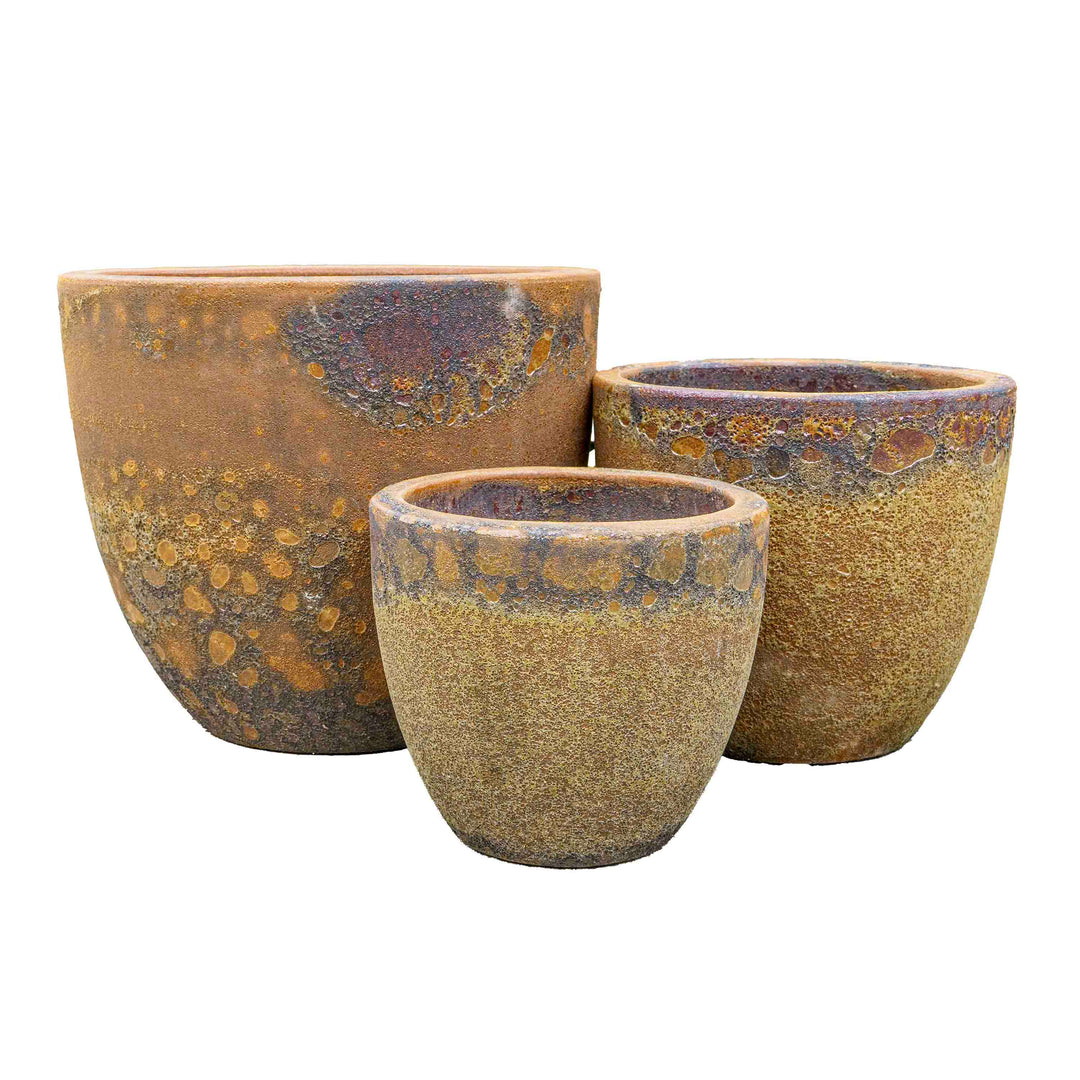 Earthy Brown Textured Ceramic Pot