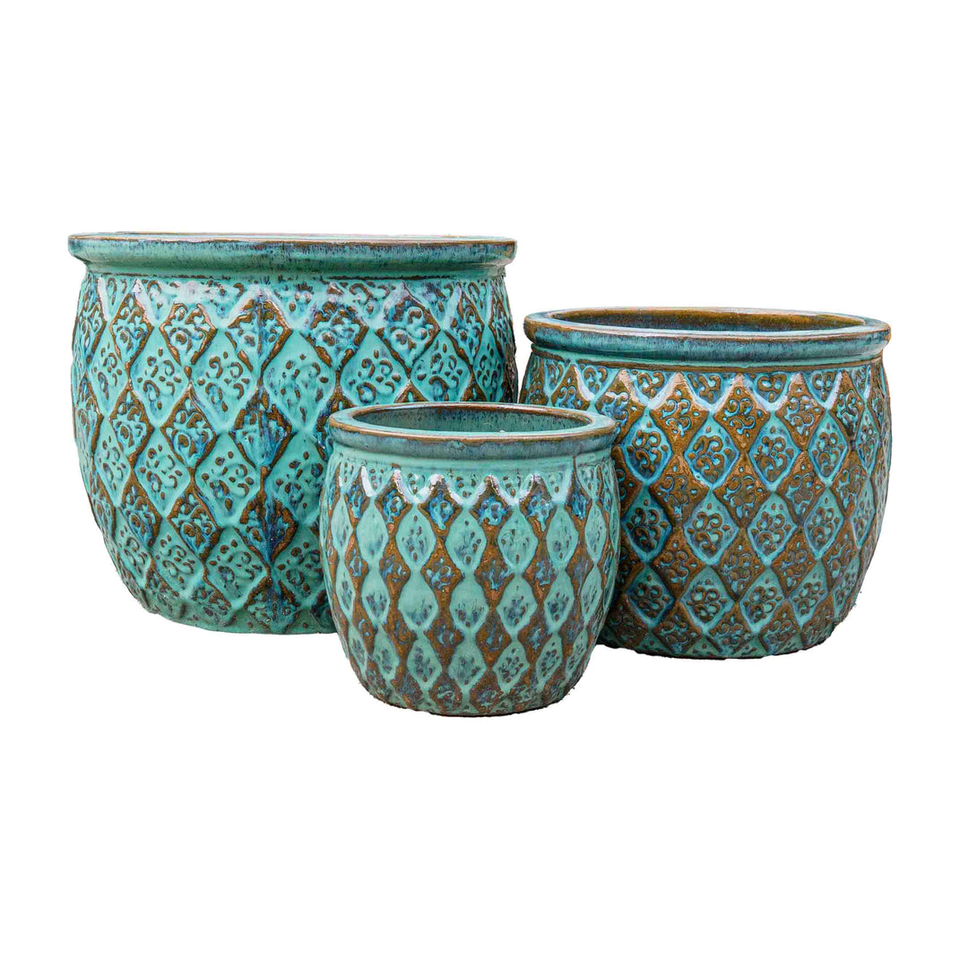 Glaze Sea Green Ceramic Pot