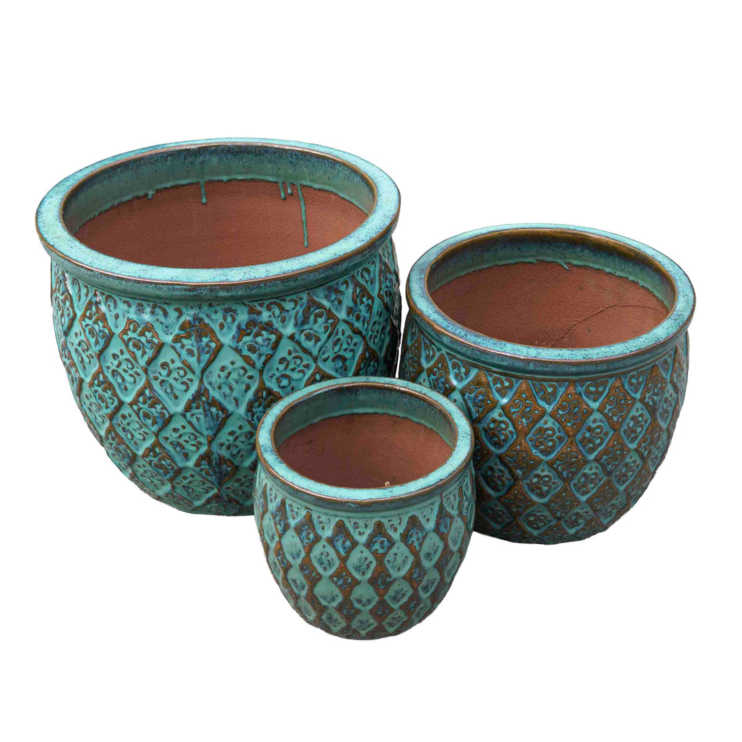 Glaze Sea Green Ceramic Pot
