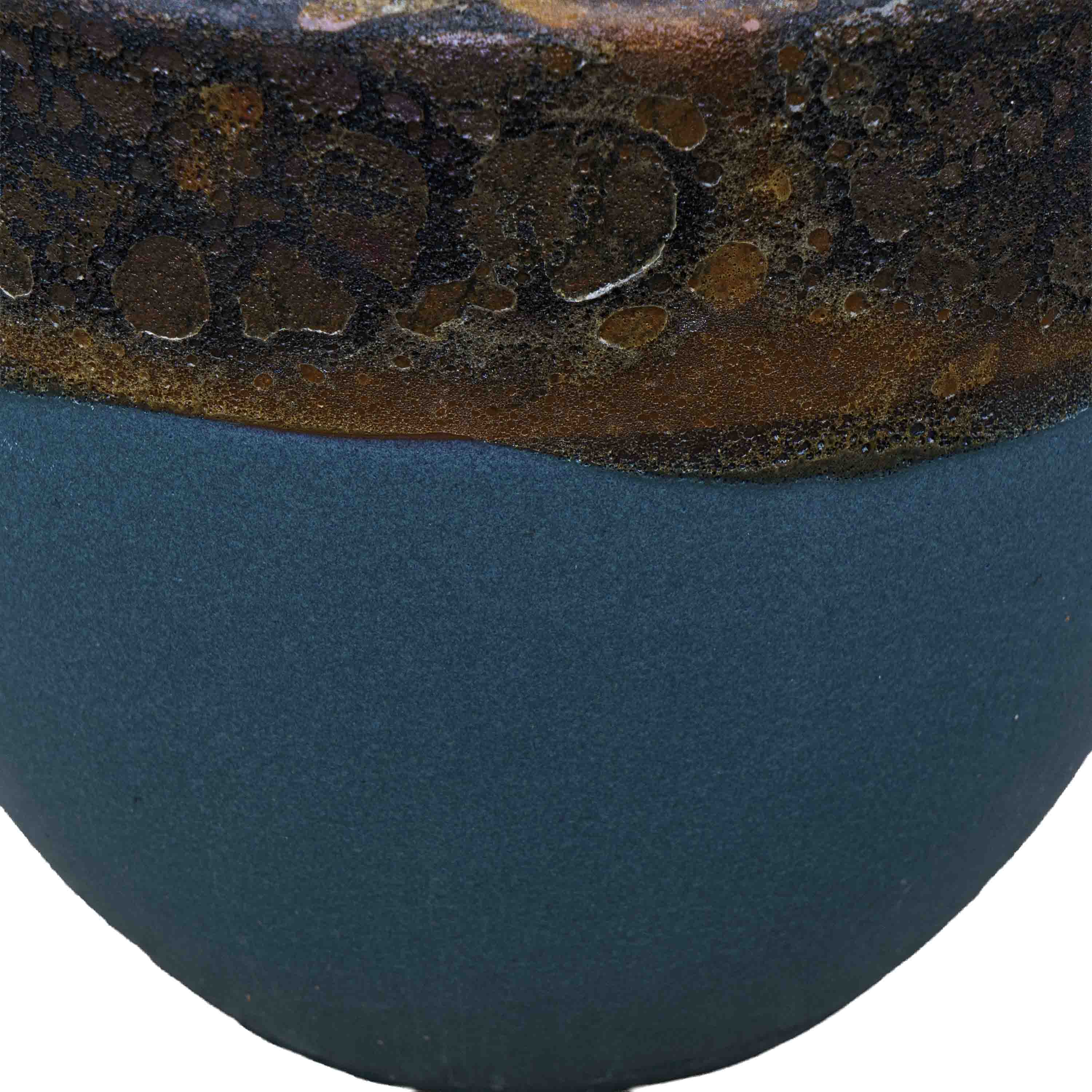 Textured Blue Ceramic Pot