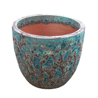 Coral Green Bubbled Ceramic Pot