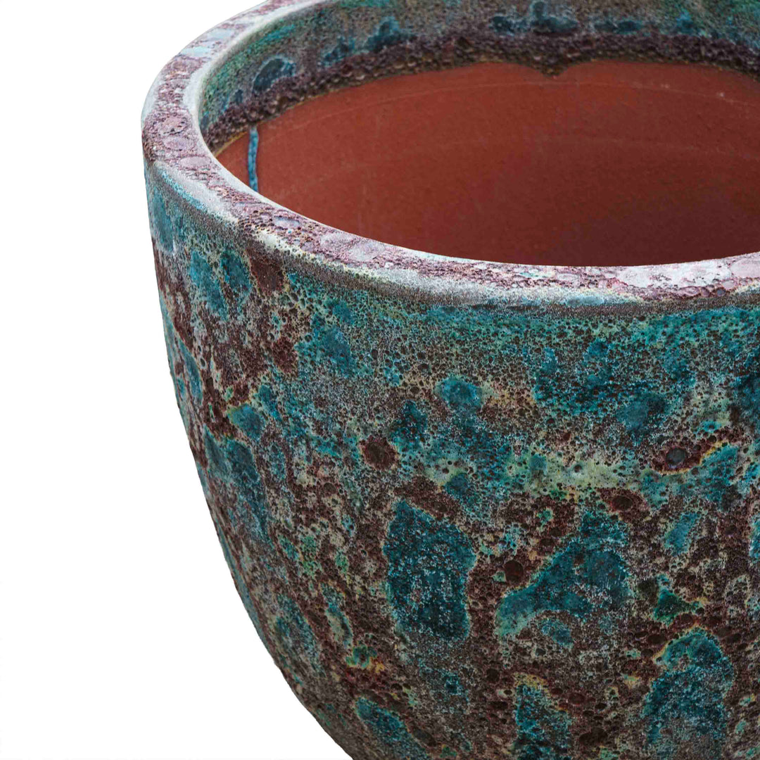 Coral Green Bubbled Ceramic Pot