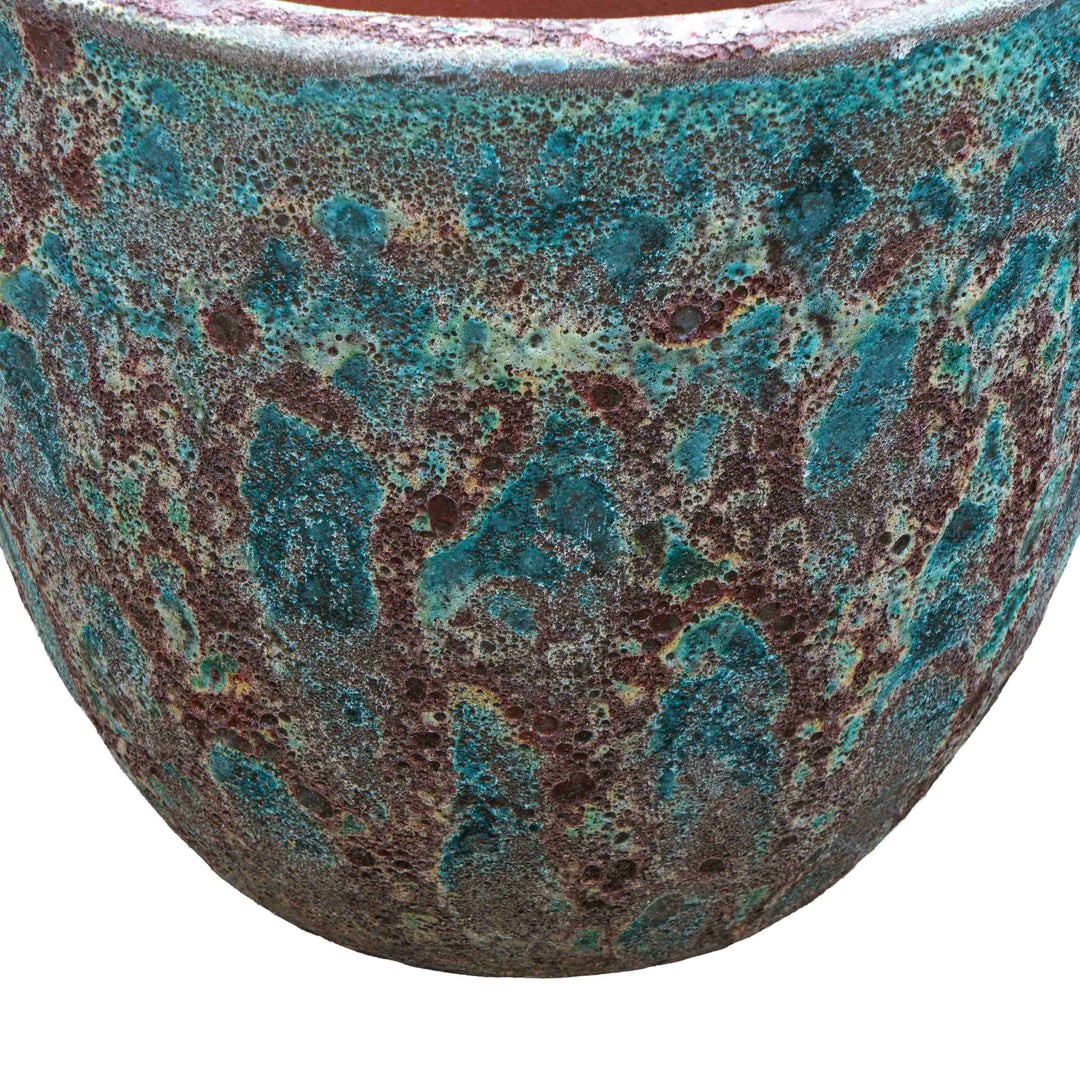 Coral Green Bubbled Ceramic Pot