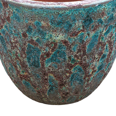 Coral Green Bubbled Ceramic Pot