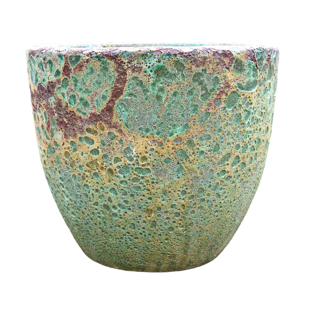 Coral Green Bubbled Ceramic Pot