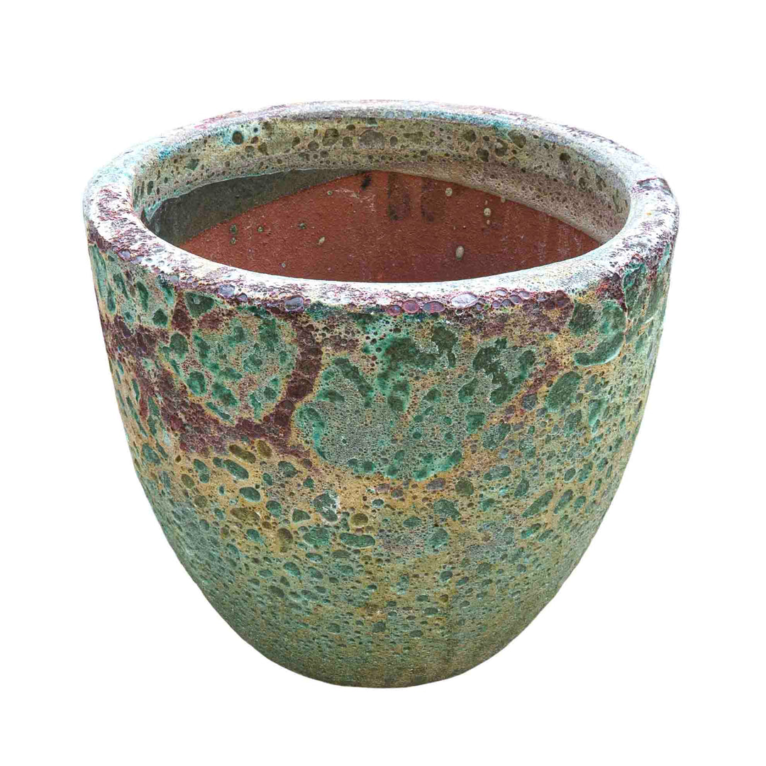 Coral Green Bubbled Ceramic Pot
