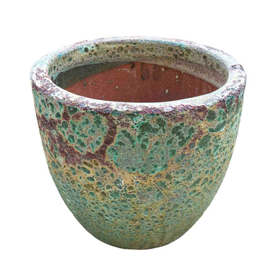 Coral Green Bubbled Ceramic Pot