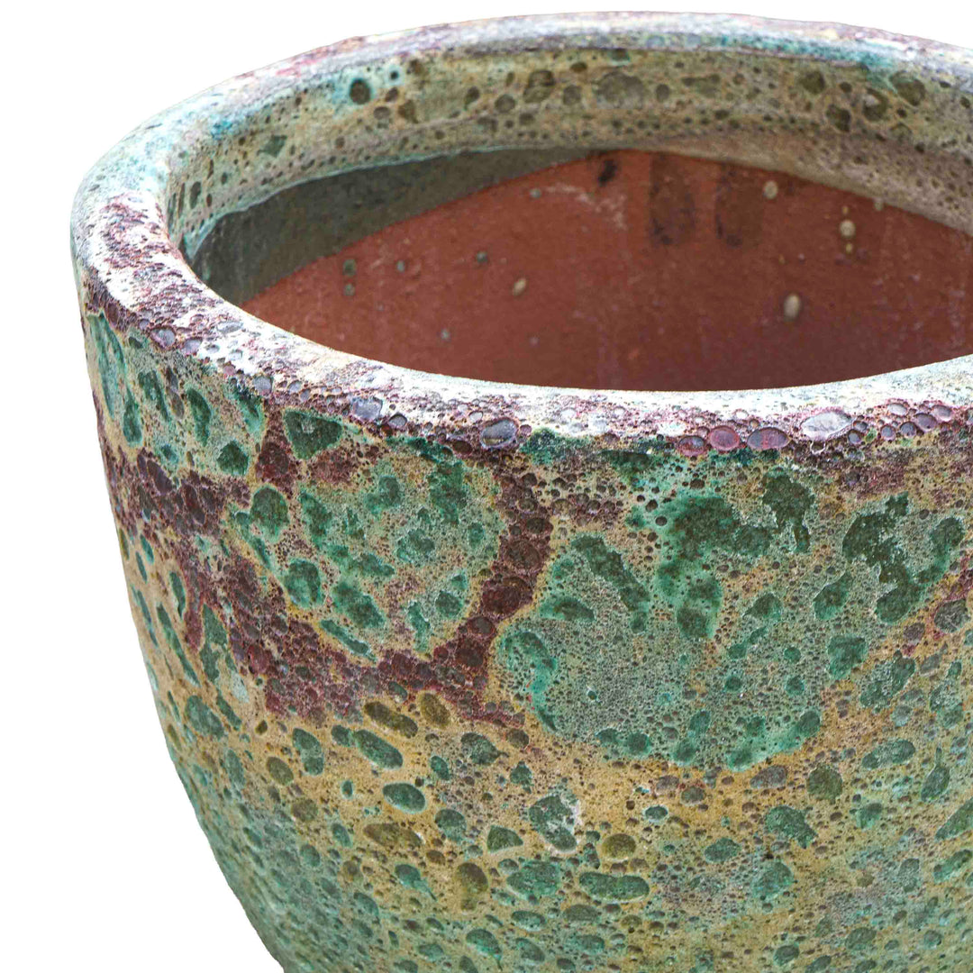 Coral Green Bubbled Ceramic Pot