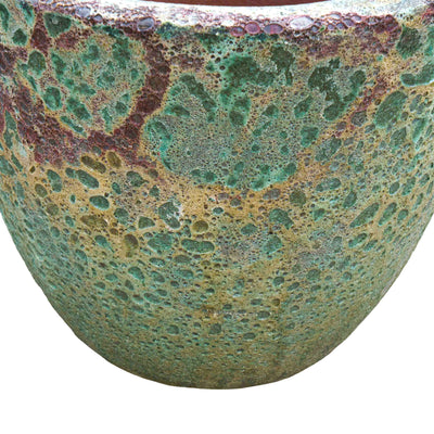 Coral Green Bubbled Ceramic Pot