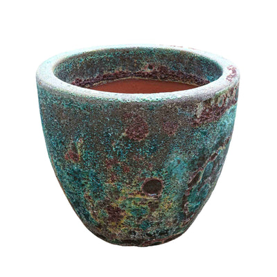 Coral Green Bubbled Ceramic Pot