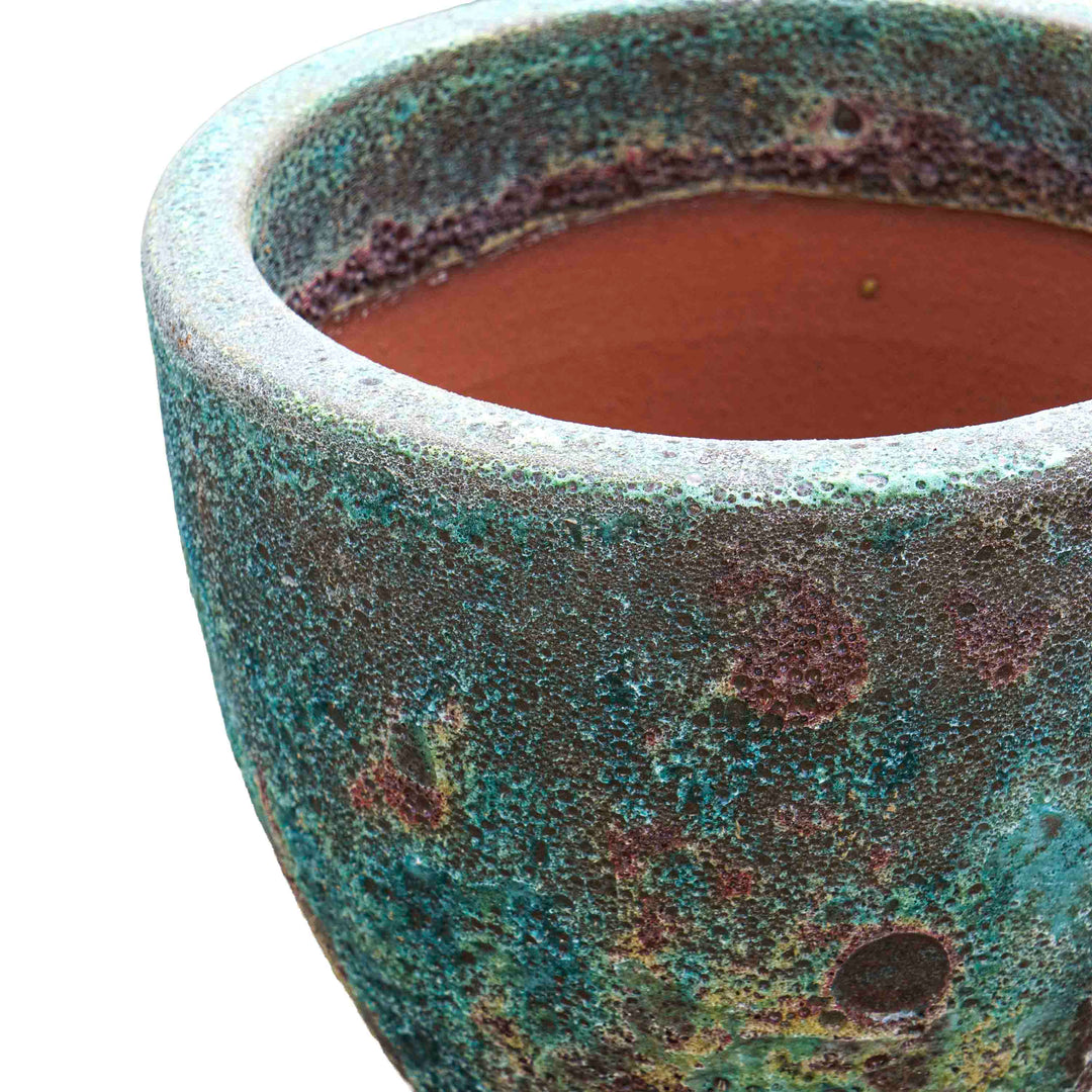 Coral Green Bubbled Ceramic Pot