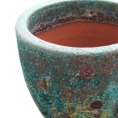 Coral Green Bubbled Ceramic Pot