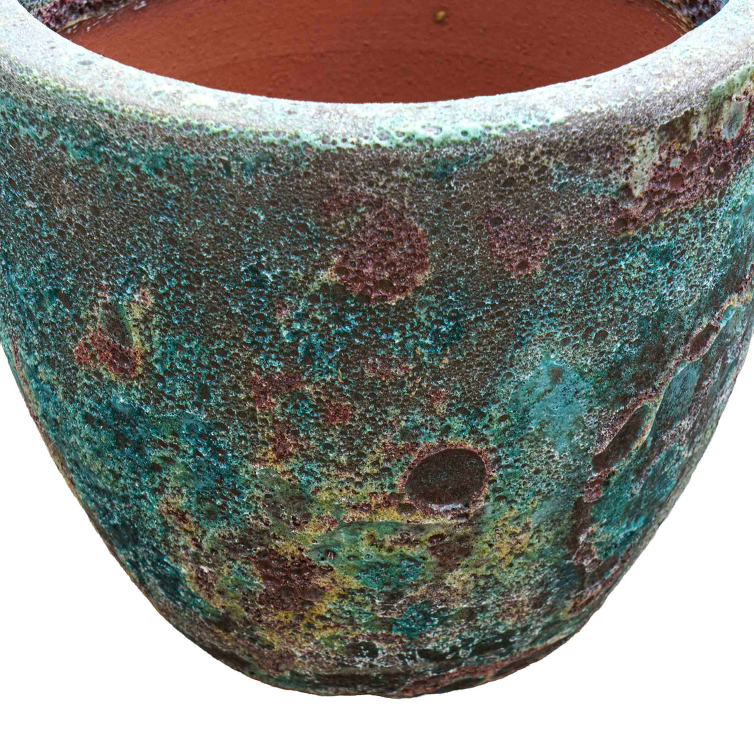 Coral Green Bubbled Ceramic Pot
