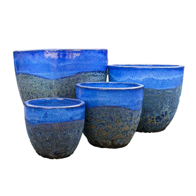 Bubble Sapphire Ceramic Pot