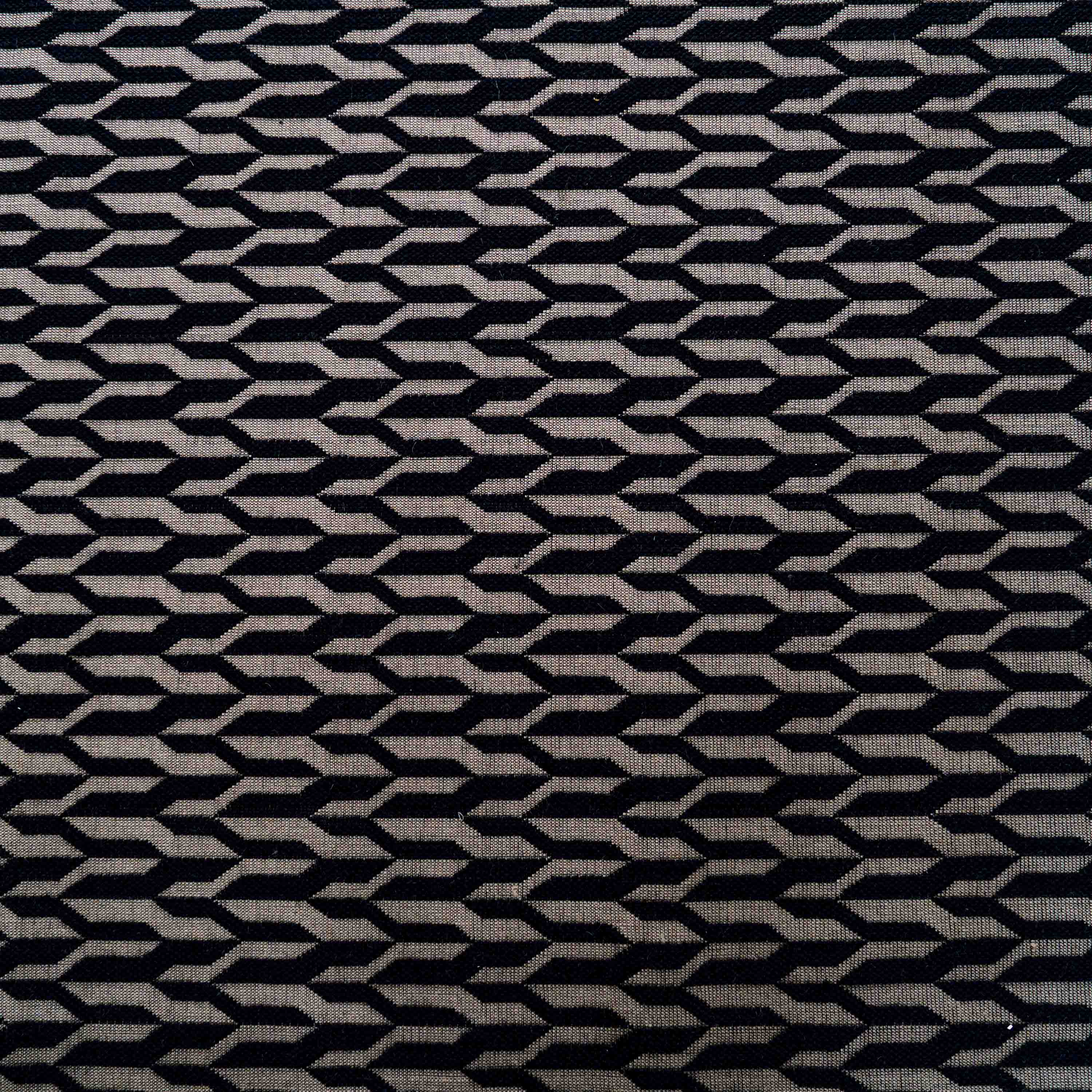 Jute Jacquard Illusion Weave - Black