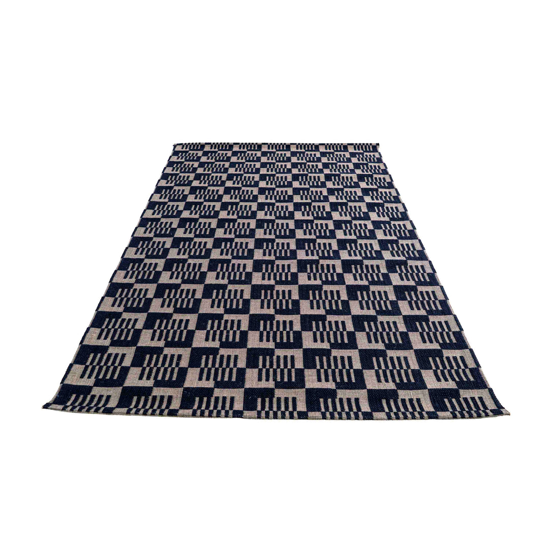 Jute Jacquard Urban Blocks - Black