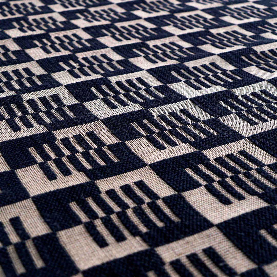 Jute Jacquard Urban Blocks - Black