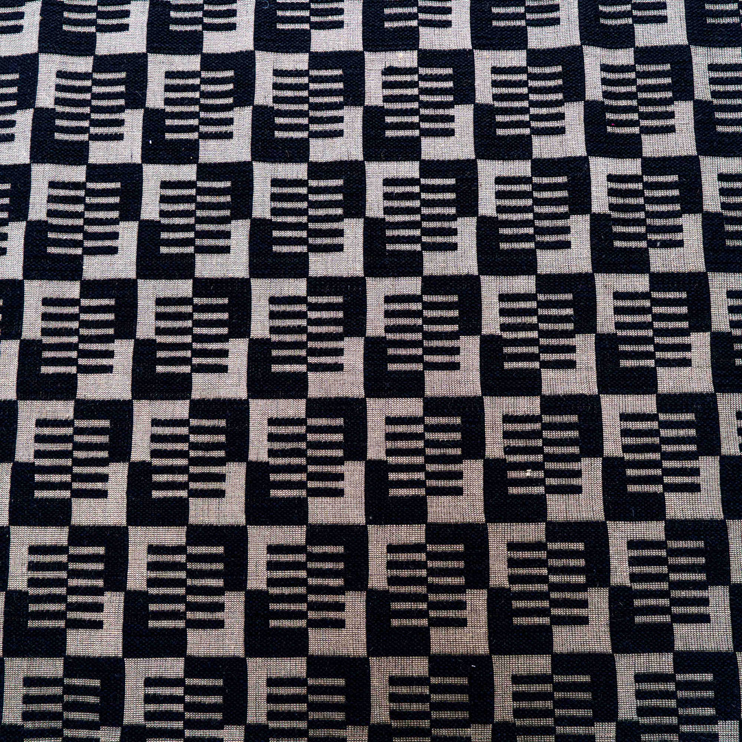 Jute Jacquard Urban Blocks - Black