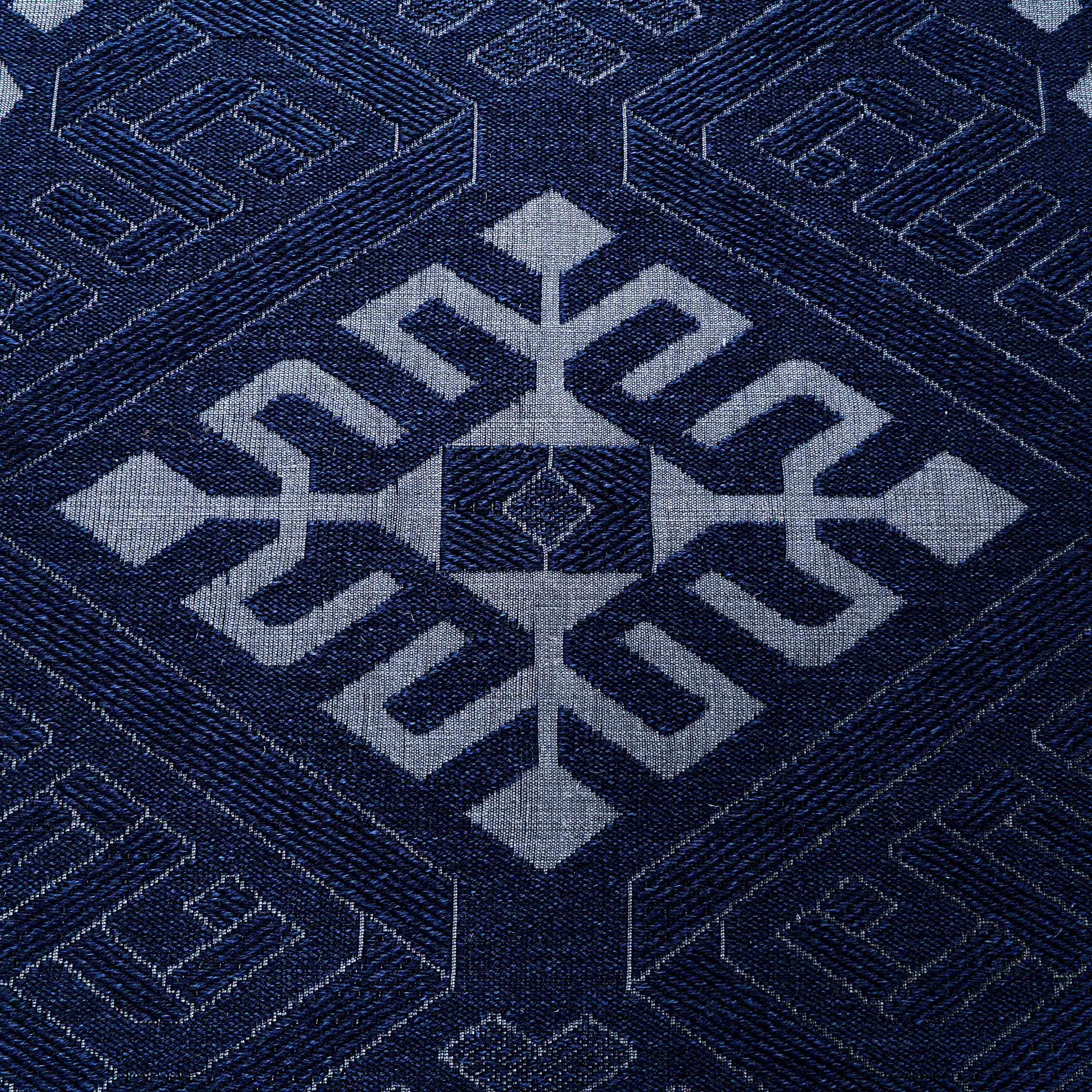Sisal Jacquard Medallion Geo - Indigo Blue