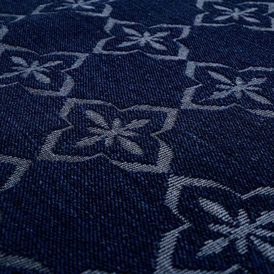 Sisal Jacquard Fleur Grid - Indigo Blue