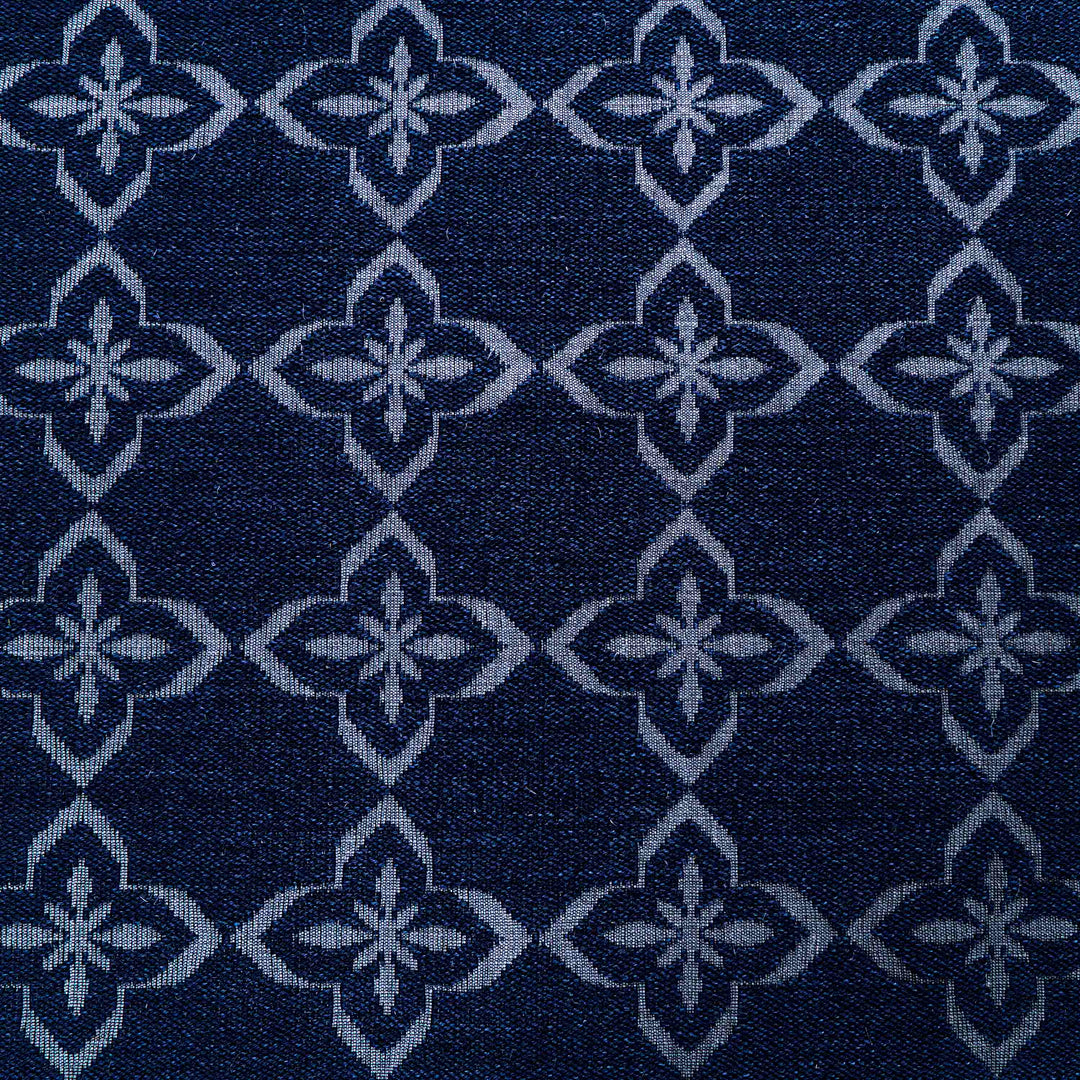 Sisal Jacquard Fleur Grid - Indigo Blue