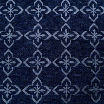 Sisal Jacquard Fleur Grid - Indigo Blue