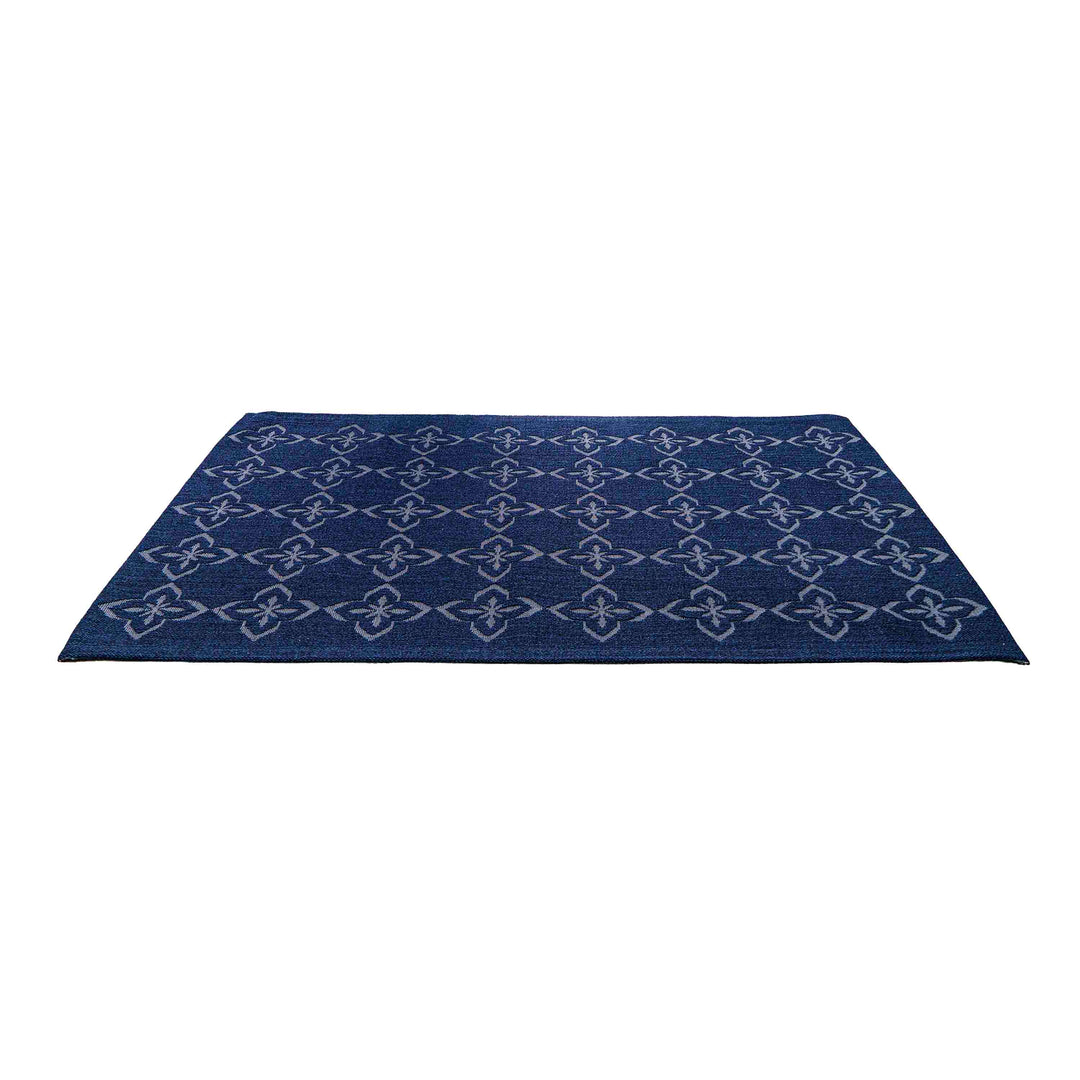 Sisal Jacquard Fleur Grid - Indigo Blue