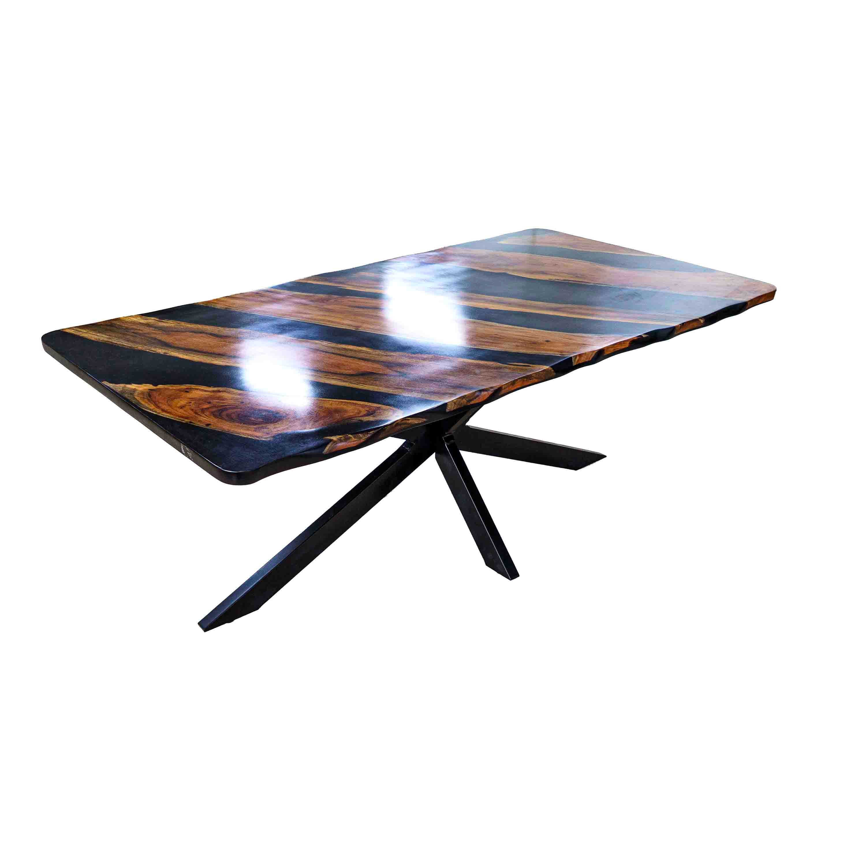 Wooden Epoxy Dining Table 6 Seater