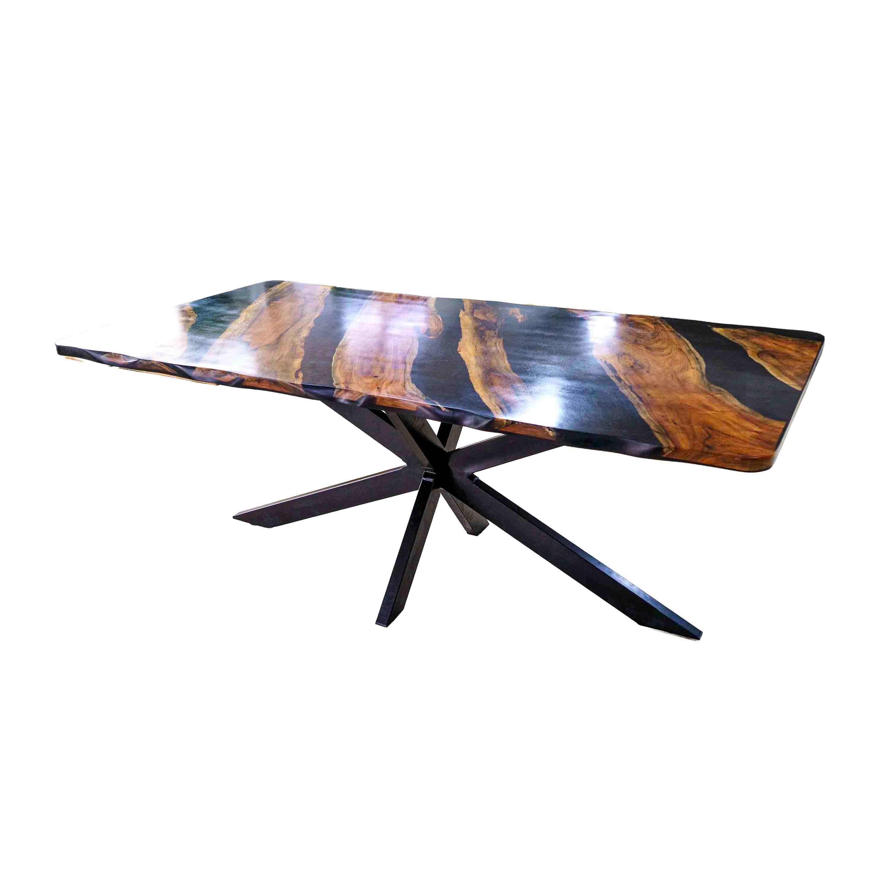 Wooden Epoxy Dining Table 6 Seater