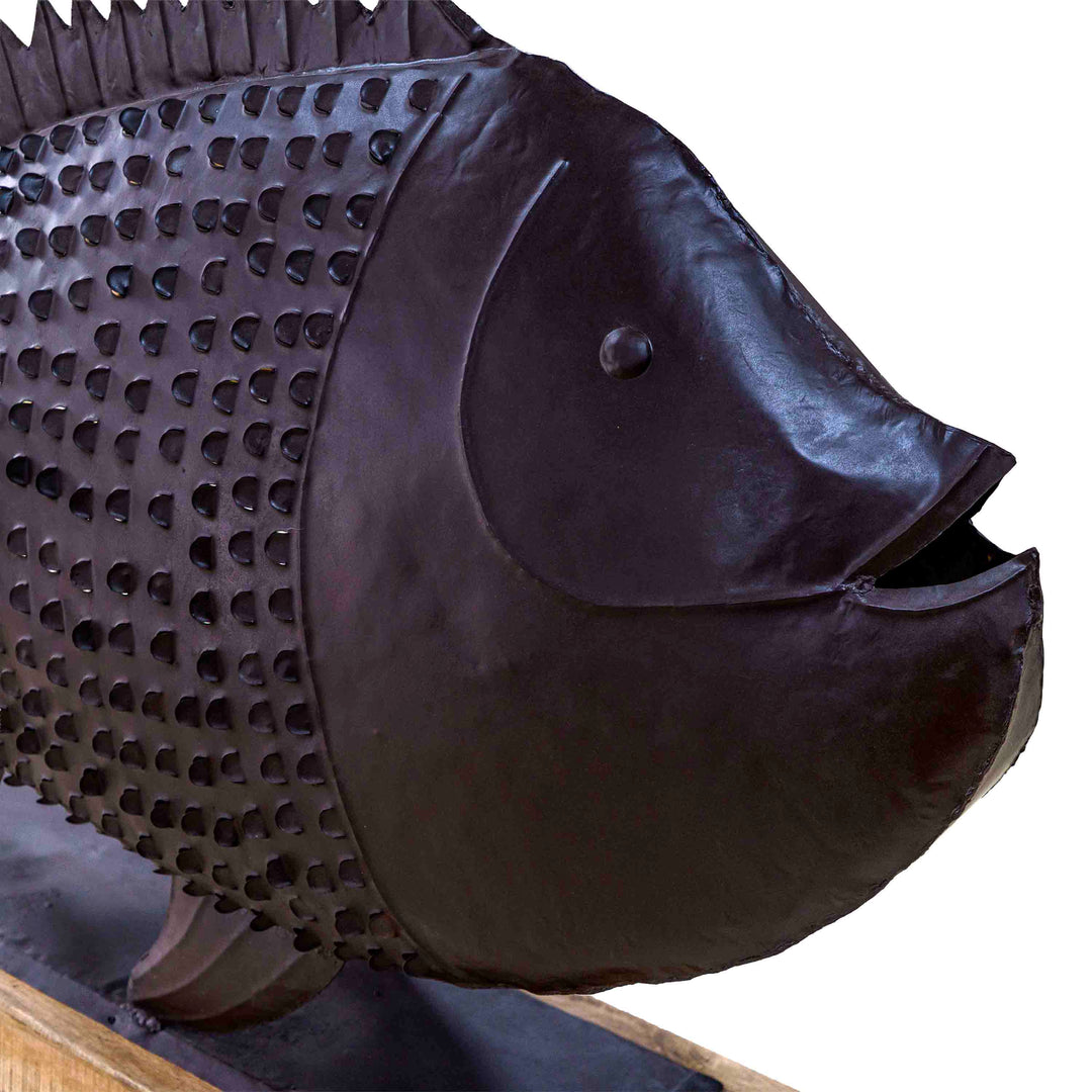 Fish Candleholder Metal Sculpture