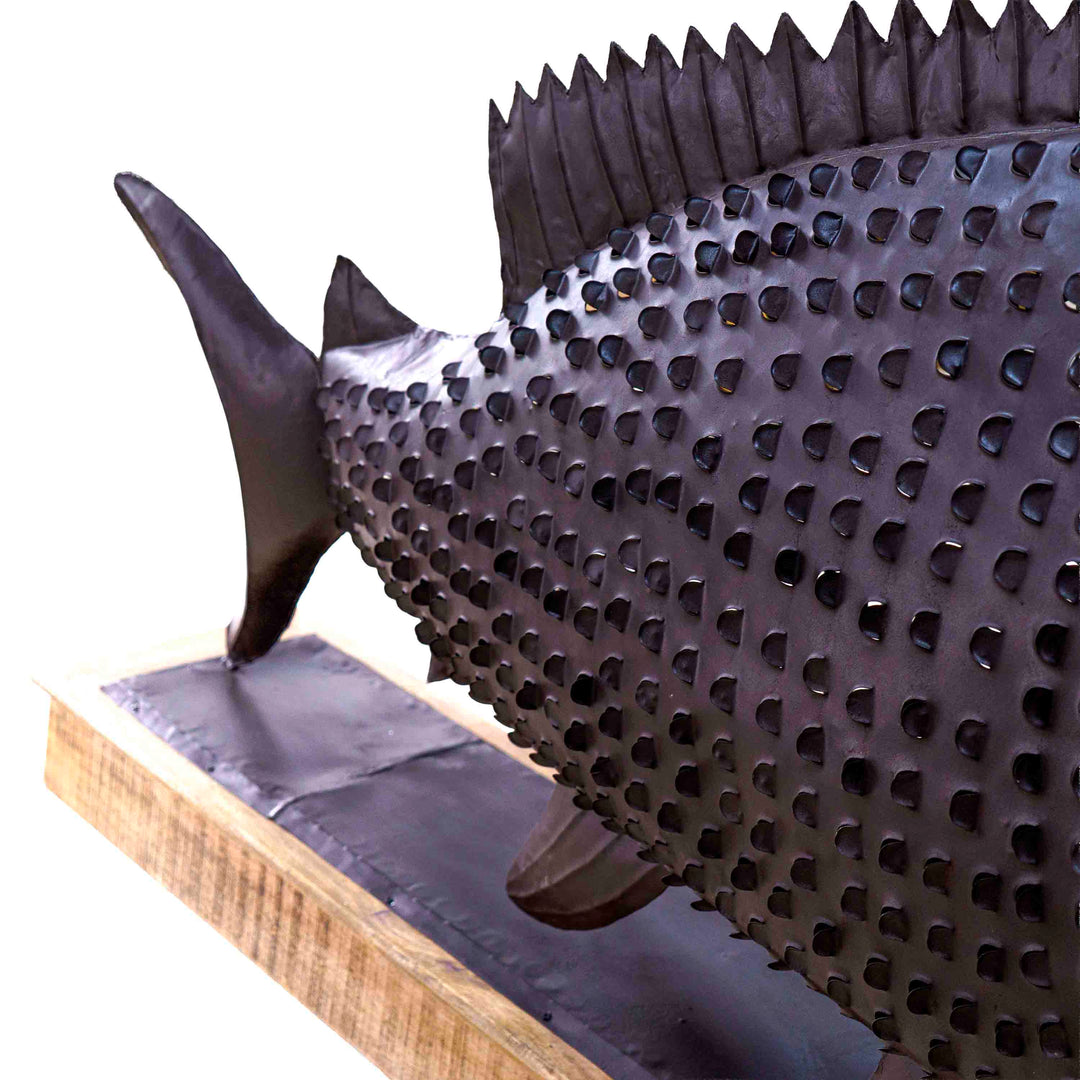 Fish Candleholder Metal Sculpture