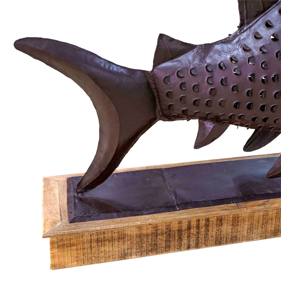 Fish Candleholder Metal Sculpture
