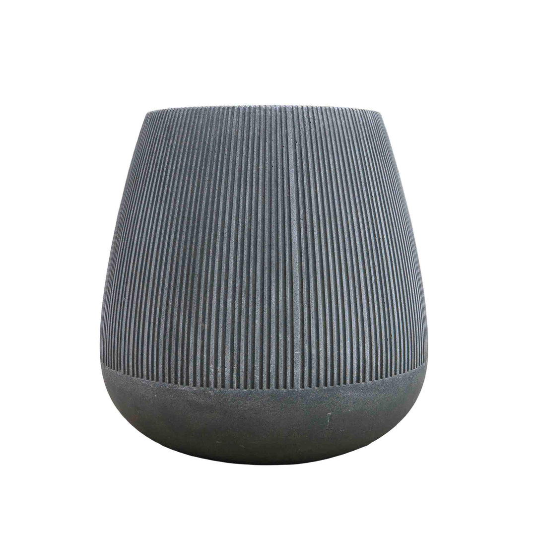 Grey wide polyresin Pot