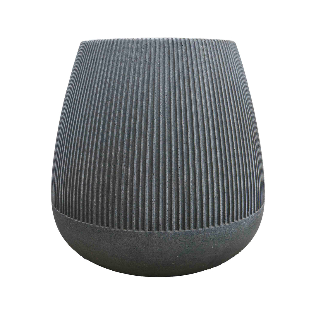 Grey wide polyresin Pot