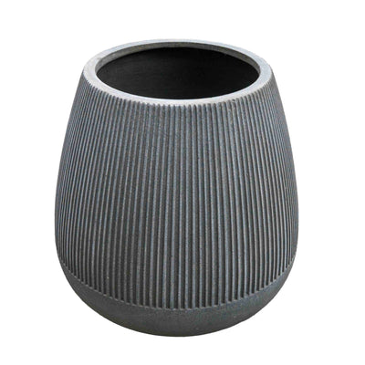 Grey wide polyresin Pot