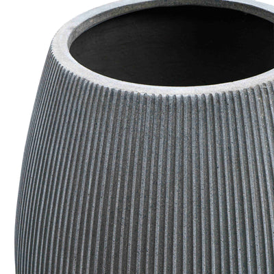 Grey wide polyresin Pot
