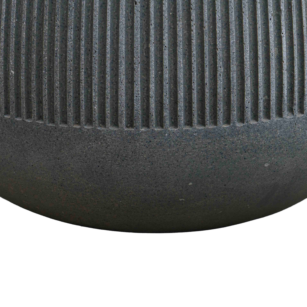 Grey wide polyresin Pot