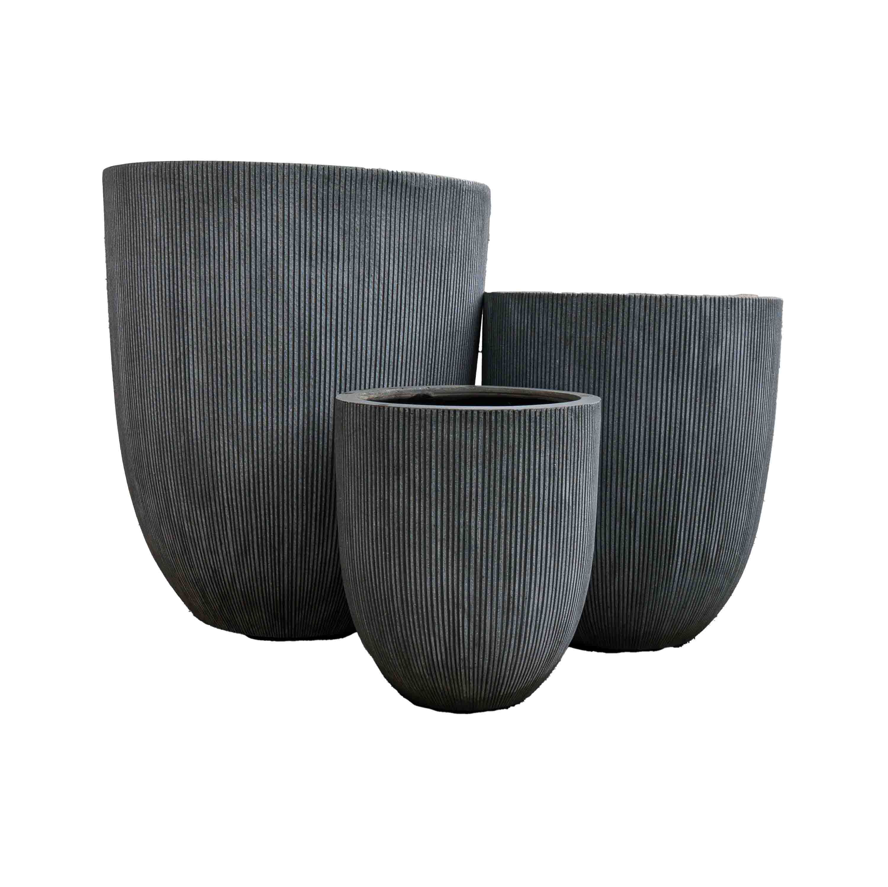 Grey tall polyresin Pot
