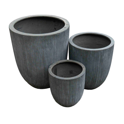 Grey tall polyresin Pot