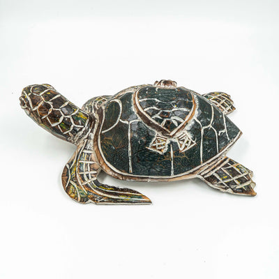 Lucky Turtle In Albasia Wood - Light Blue