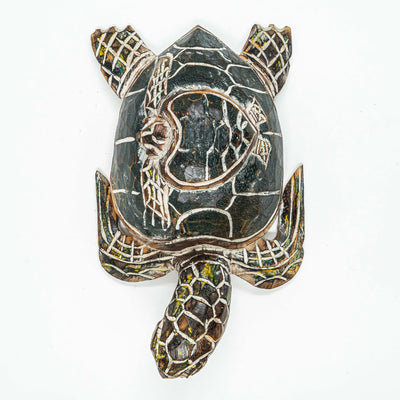 Lucky Turtle In Albasia Wood - Light Blue